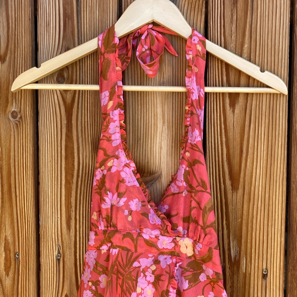 🌸Anthropologie ruffle trimmed bright halter top🌸 - Picture 3 of 16